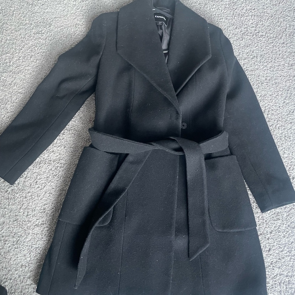 EXPRESS women’s Wool Double Breasted Wrap Coat